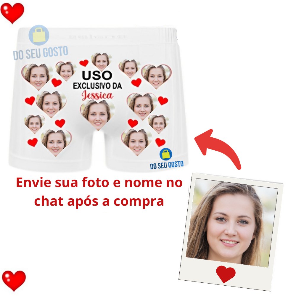 Cueca Box Personalizada Presente Dia dos Namorados com Foto e Nome