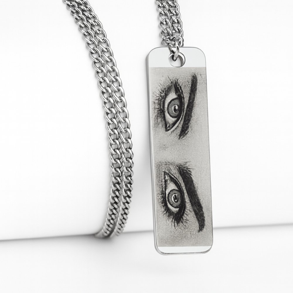 Colar Cordão Corrente Olhar Personalizados Masculino Feminino Pingente Aço inoxidável Pode Molhar