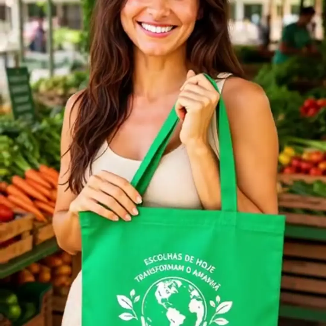 Sacola TNT personalizada com logo — ecobag (pacote 100) — foto 2