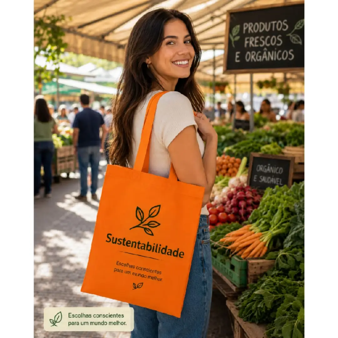 Sacola TNT personalizada com logo — ecobag (pacote 100) — foto 3