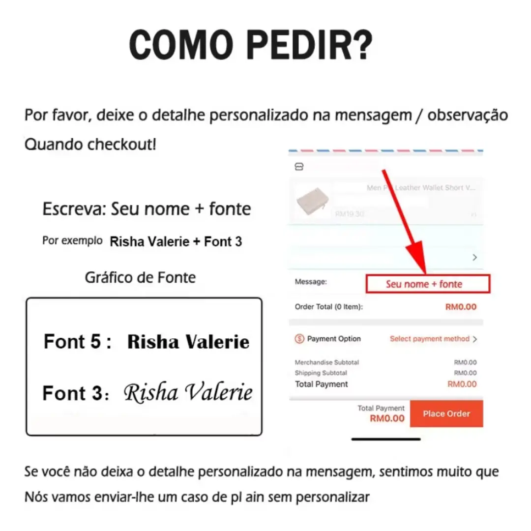 Carteira masculina personalizada com nome e zíper — foto 5