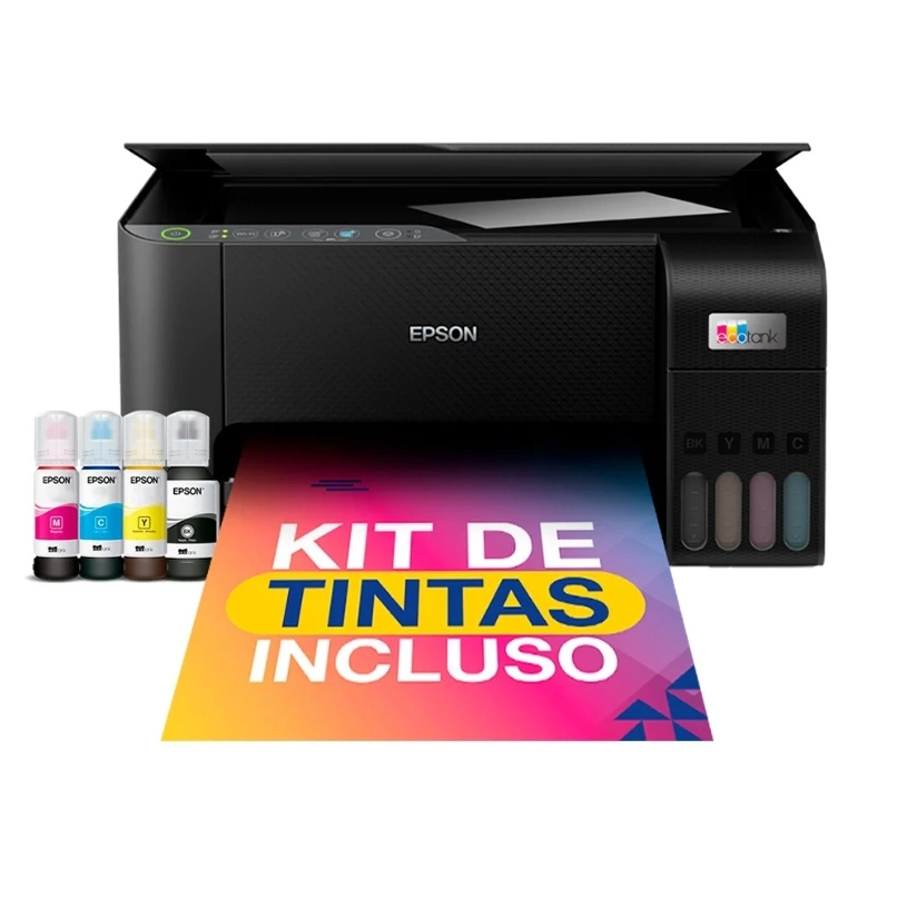 Impressora Epson EcoTank L3250 Wi-Fi com tintas para sublimação