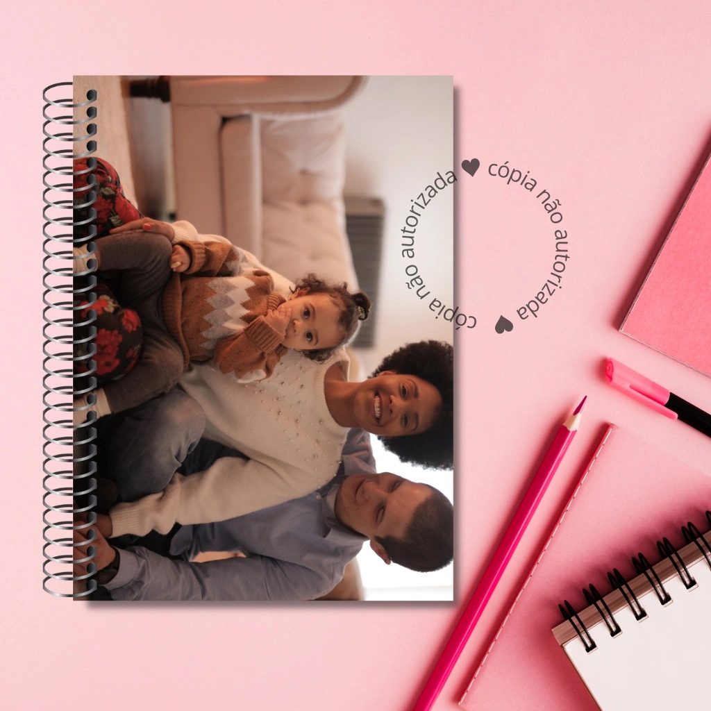 Caderno personalizado com foto capa dura 50 folhas