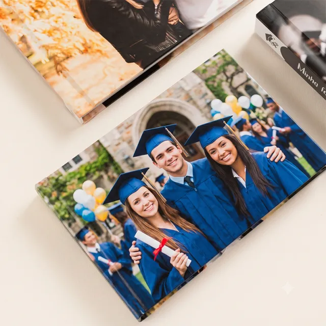 Álbum autocolante com capa personalizada 15×21 — 40 fotos (formatura)