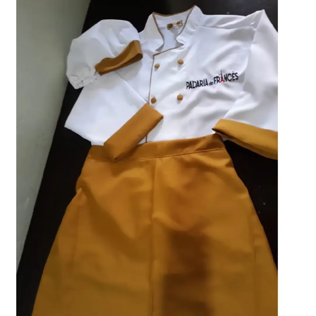 Conjunto dólmã, touca e meio avental com nome bordado — foto 4