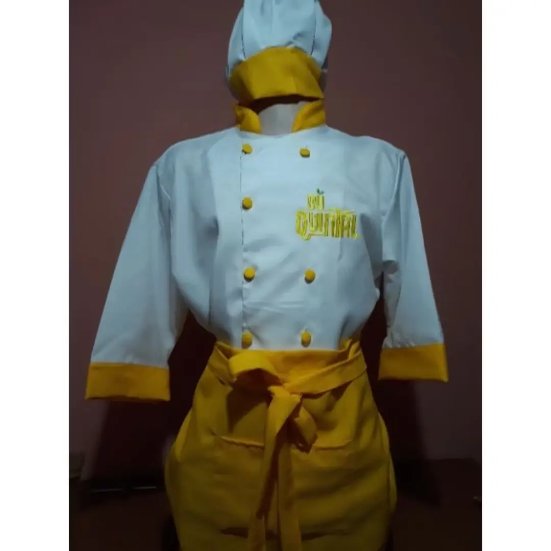 Conjunto dólmã, touca e meio avental com nome bordado — foto 5