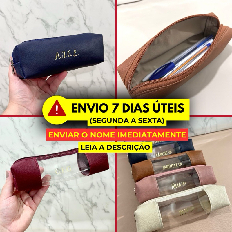 Estojo escolar personalizado com nome ou iniciais