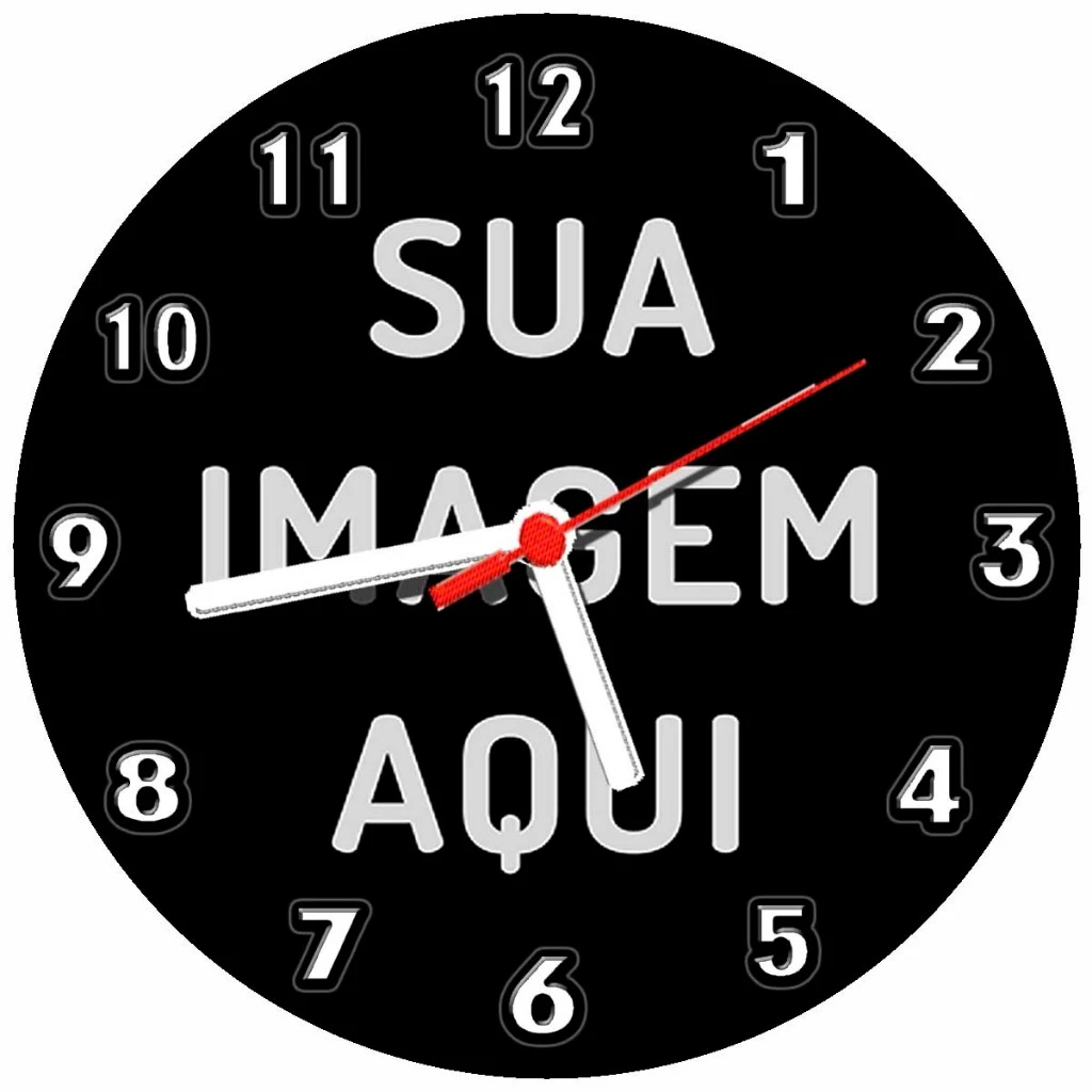 Relógio de parede personalizado com foto — 24 cm (conferir medida)