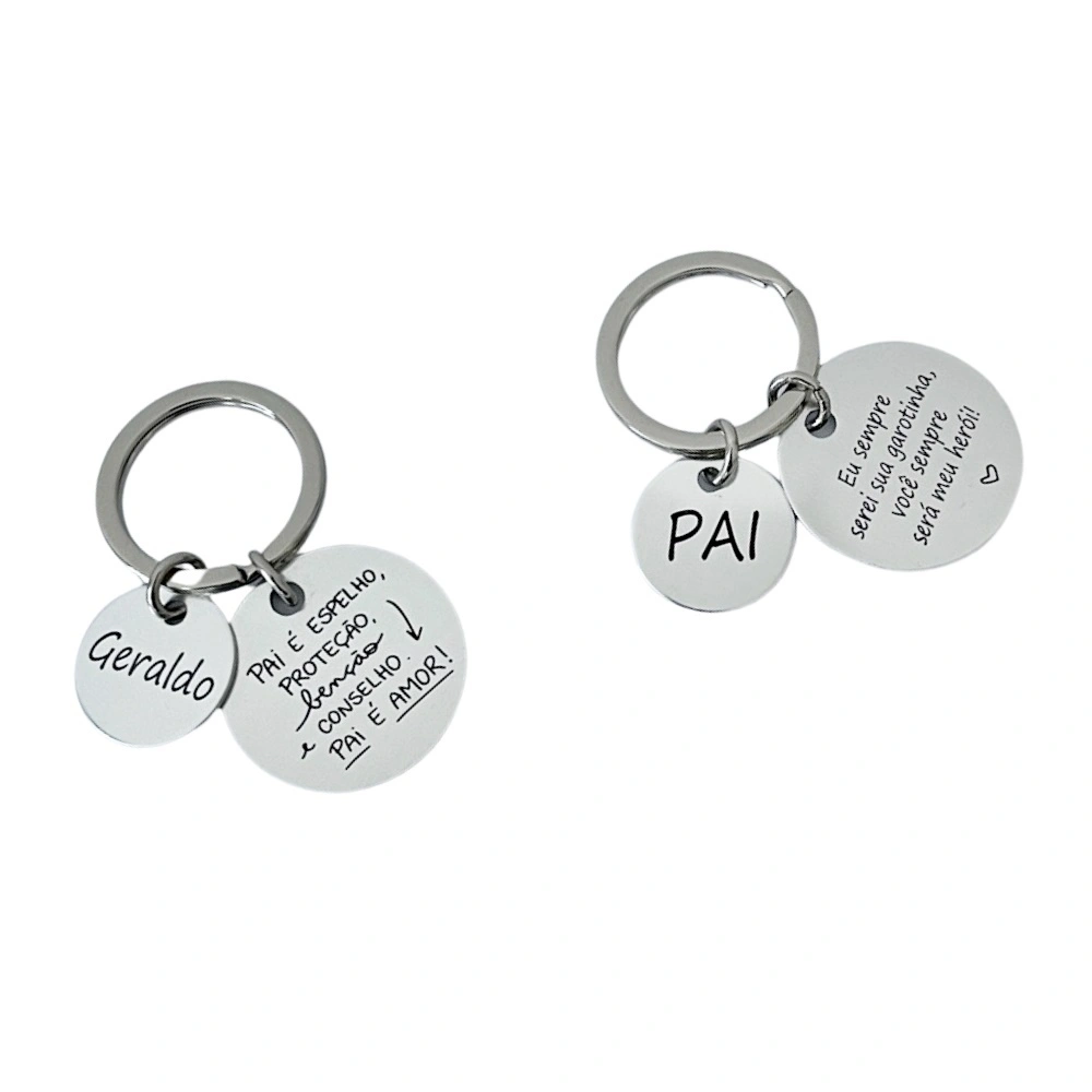 Chaveiro personalizado com duas tags (gravação a laser)