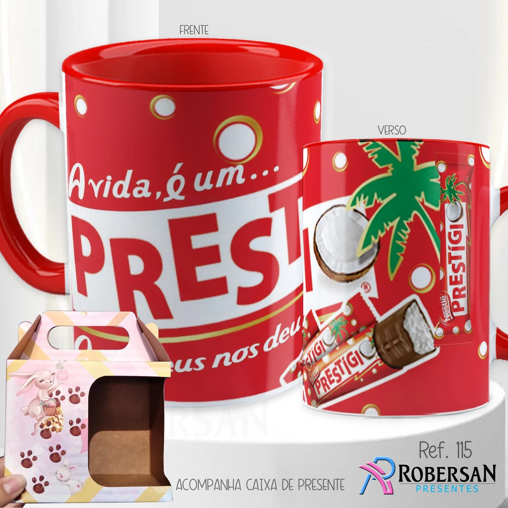 Caneca de porcelana Páscoa 325 ml (modelo pronto)