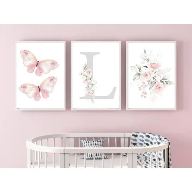 Quadro infantil com letra inicial do nome — MDF + vinil
