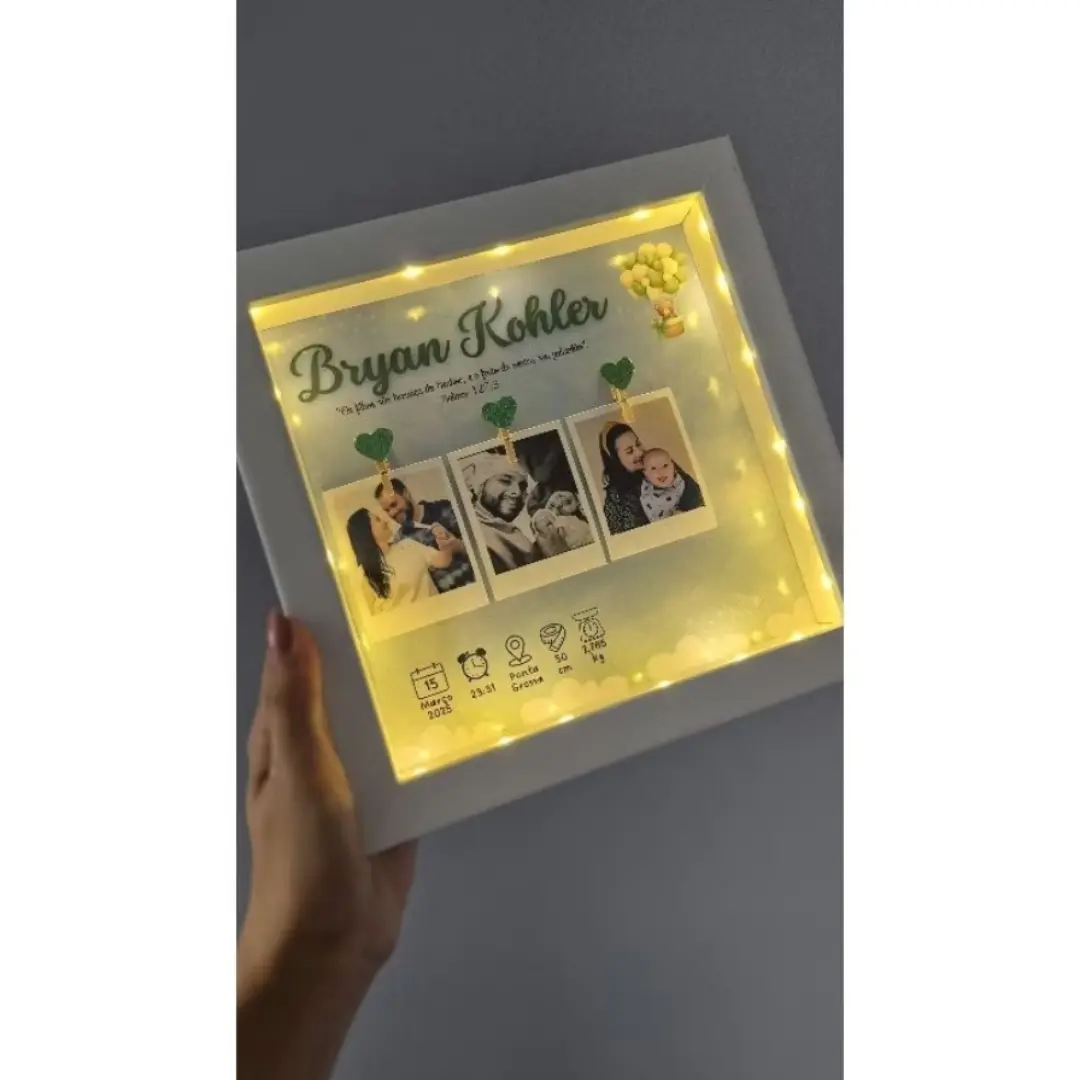 Quadro luminária de recordação de nascimento — LED — foto 6
