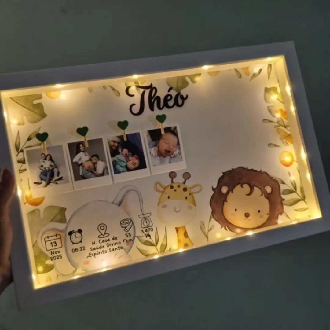 Quadro luminária de recordação de nascimento — LED — foto 7