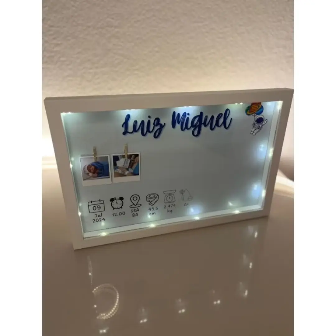 Quadro luminária de recordação de nascimento — LED — foto 12