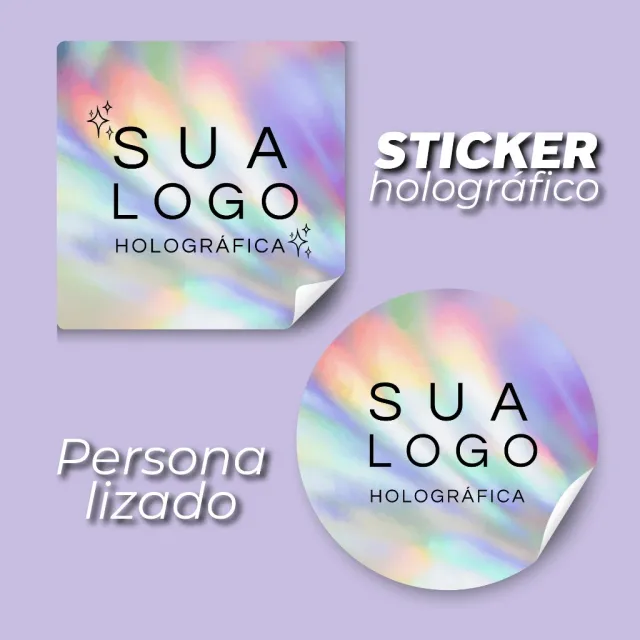Adesivo holográfico personalizado 5×5 (kit 500)