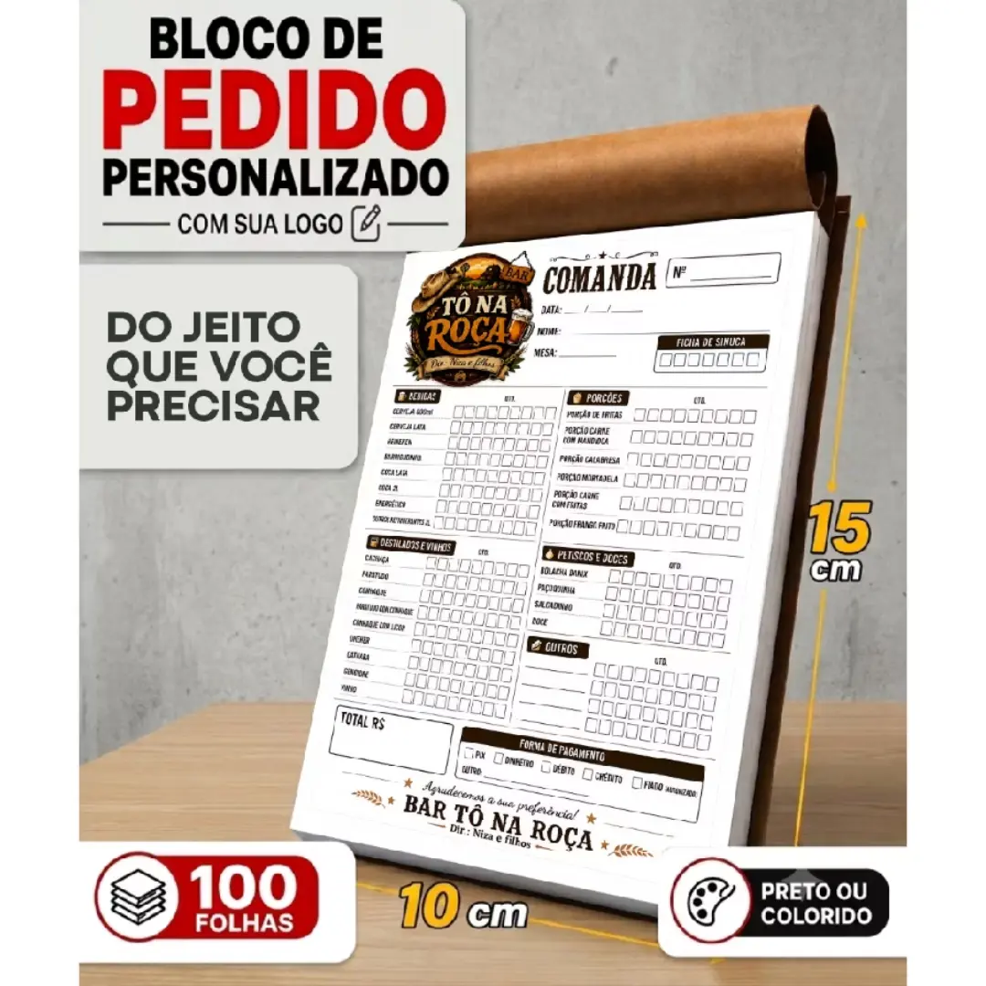 Bloco de pedido personalizado A6 10×15 — 100 folhas — foto 7