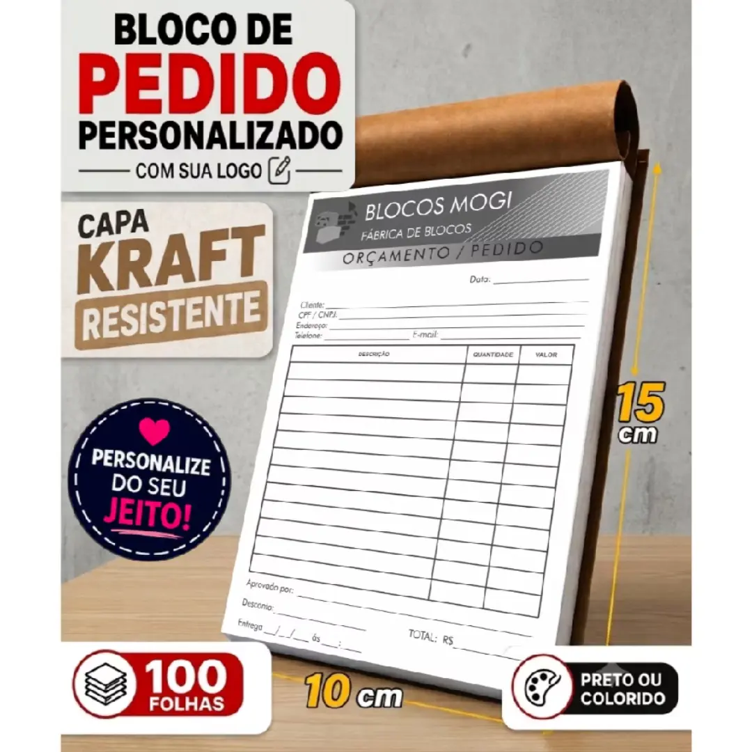 Bloco de pedido personalizado A6 10×15 — 100 folhas — foto 8