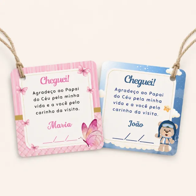 Tags personalizadas nascimento — 5×5 cm