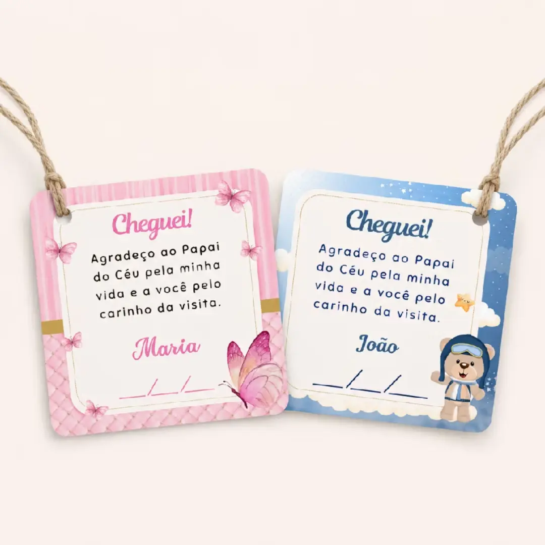 Tags personalizadas nascimento — 5×5 cm — foto 2