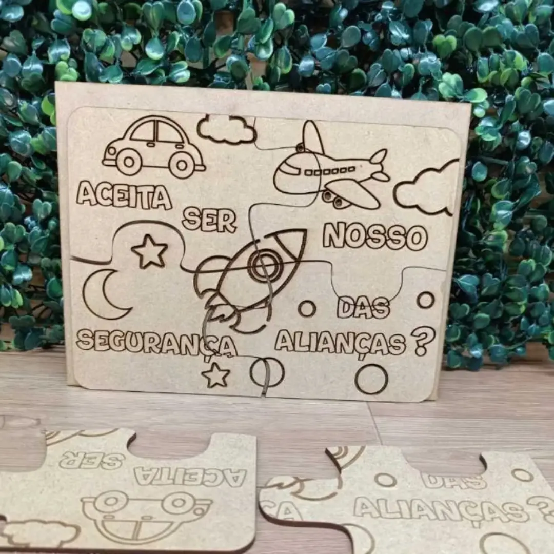 Quebra-cabeça convite daminha/pajem — MDF 20×16 cm — foto 5