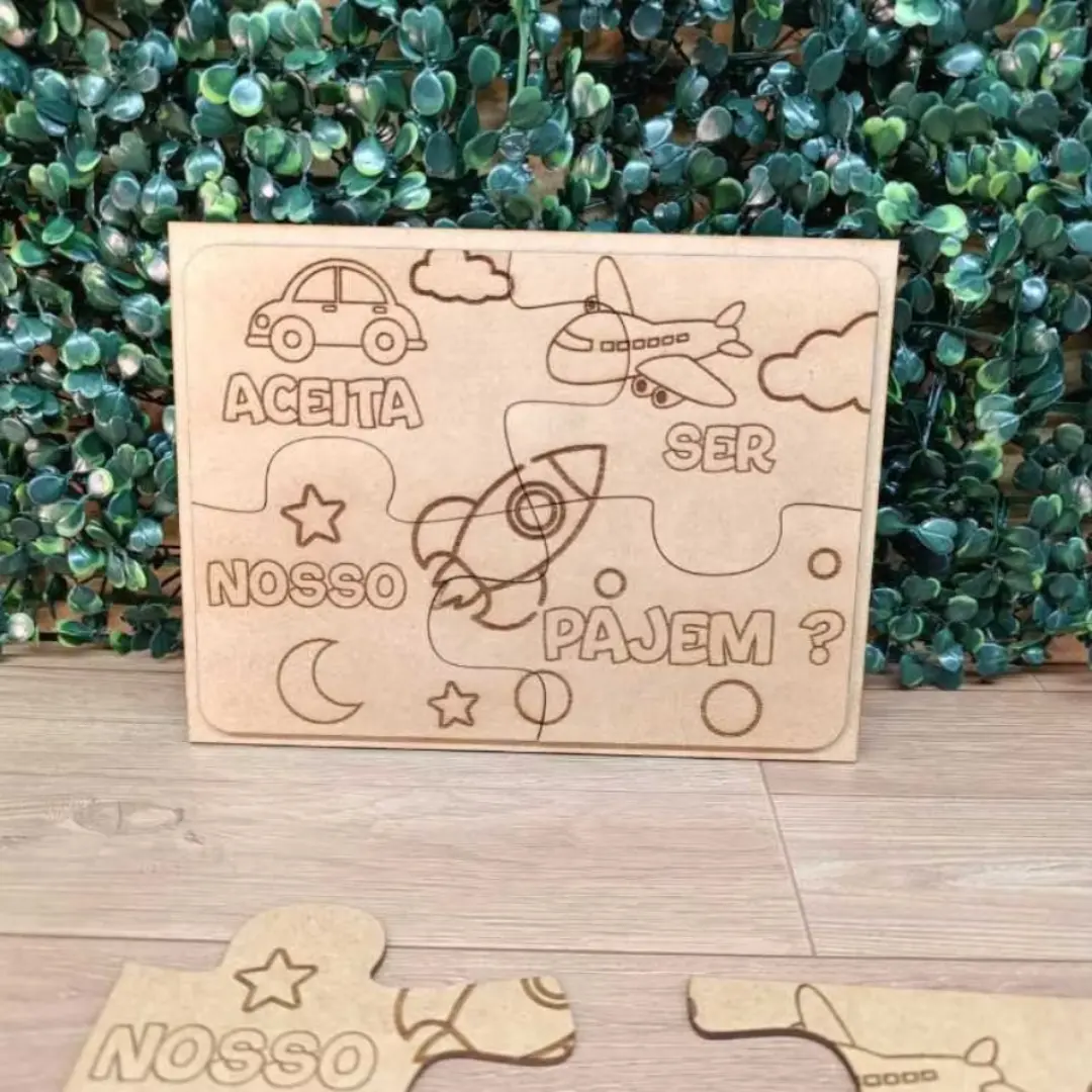 Quebra-cabeça convite daminha/pajem — MDF 20×16 cm — foto 11