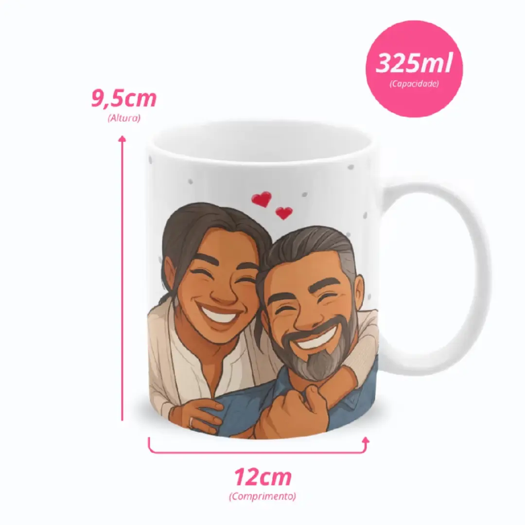 Caneca personalizada com caricatura — cerâmica 325 ml — foto 4