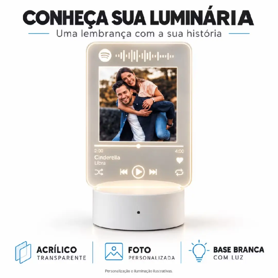 Luminária Spotify personalizada com foto — LED RGB — foto 6