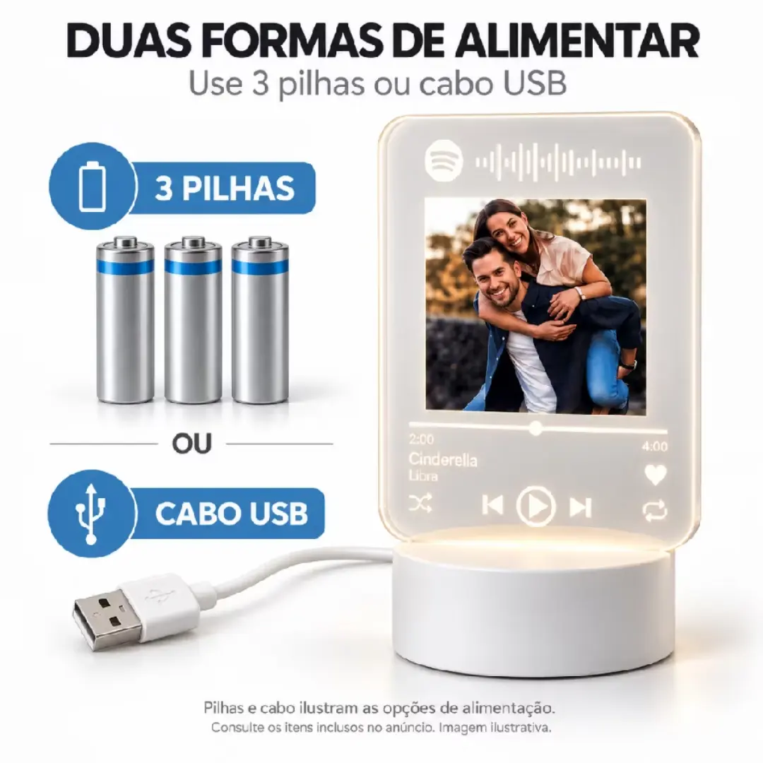 Luminária Spotify personalizada com foto — LED RGB — foto 9