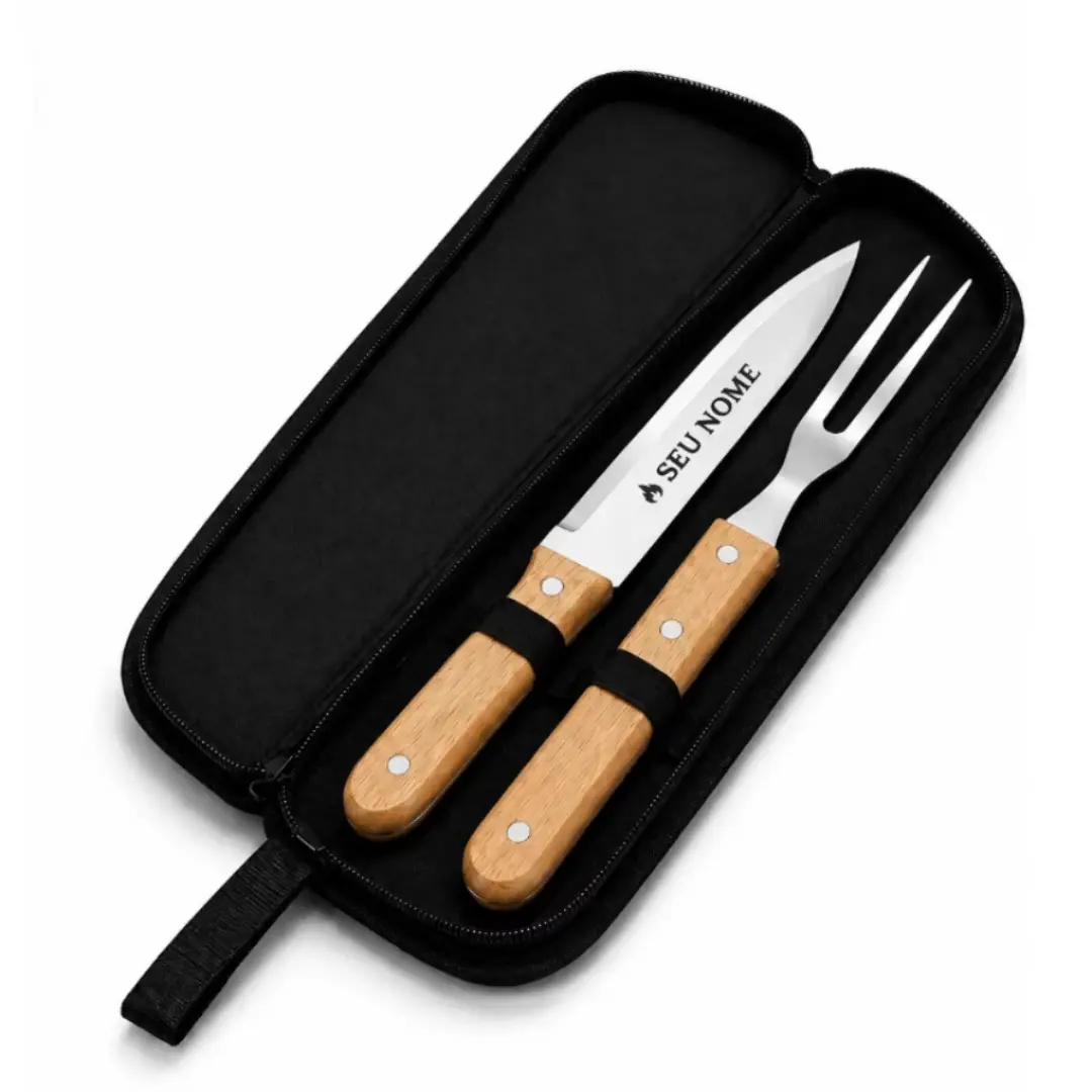 Kit churrasco personalizado a laser — nome ou logo — foto 12
