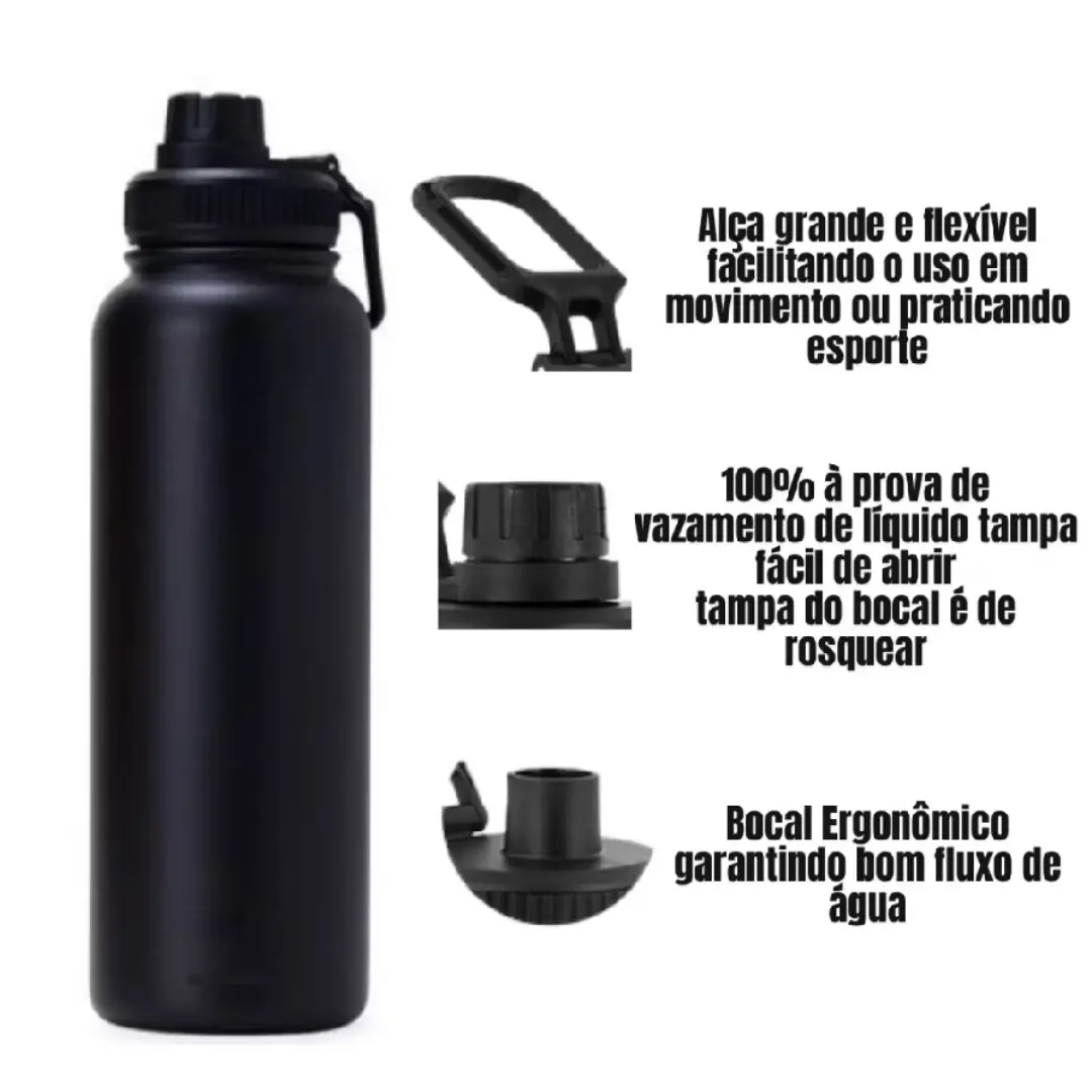 Garrafa térmica inox 1,2 L personalizada a laser — foto 4