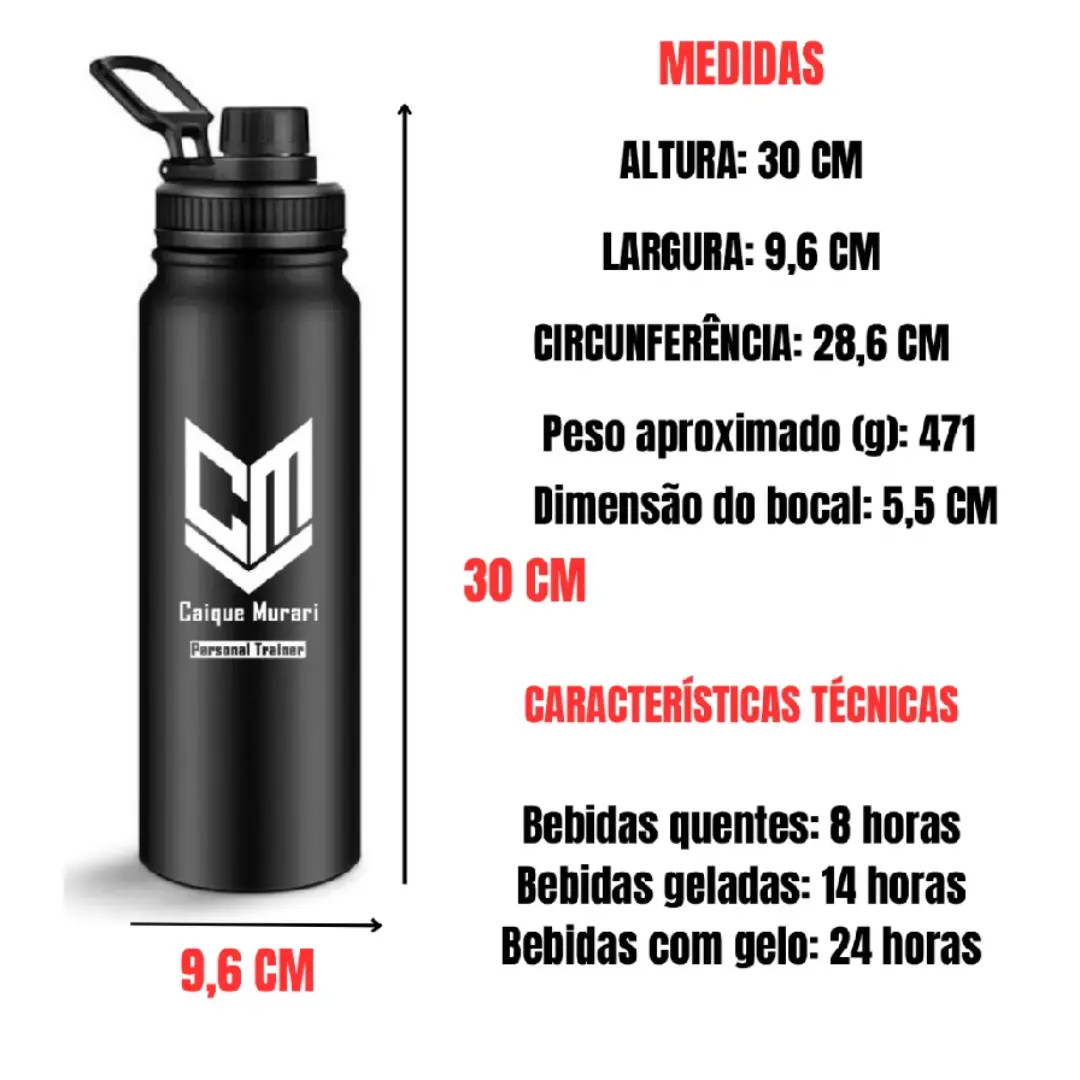 Garrafa térmica inox 1,2 L personalizada a laser — foto 7