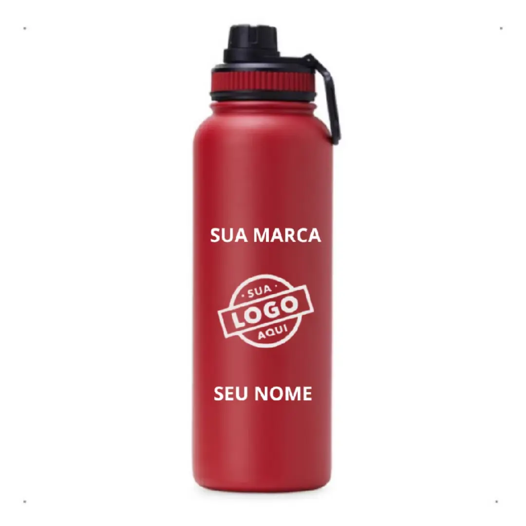 Garrafa térmica inox 1,2 L personalizada a laser — foto 9
