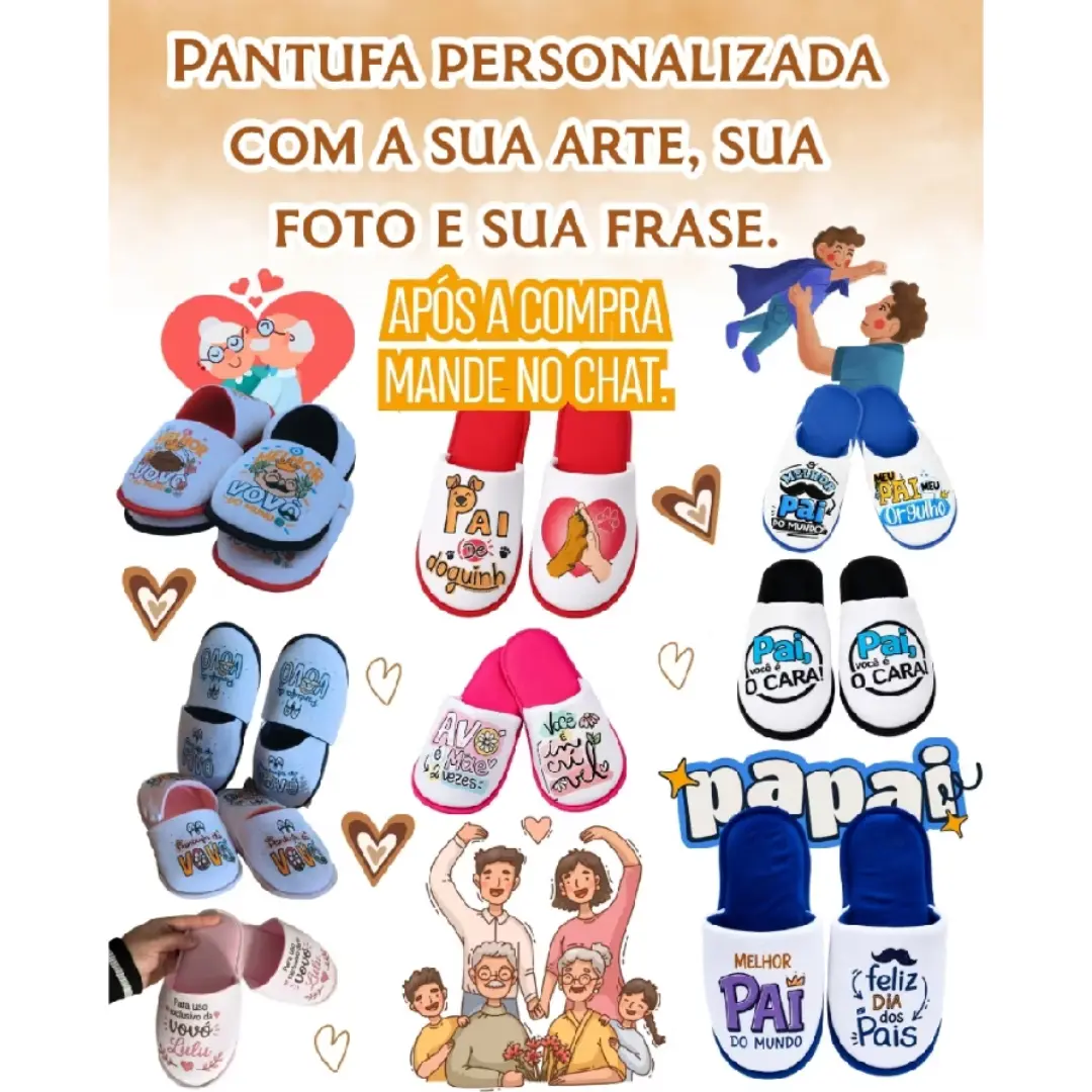 Pantufa unissex personalizada com foto ou arte — foto 3