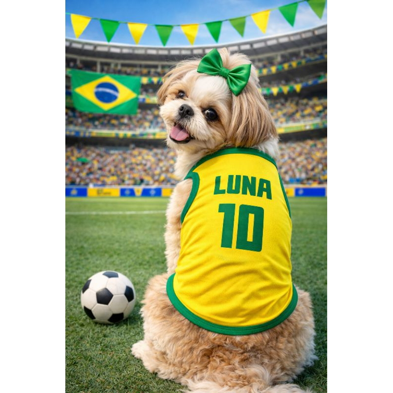 Roupa de cachorro personalizada com nome (dryfit)