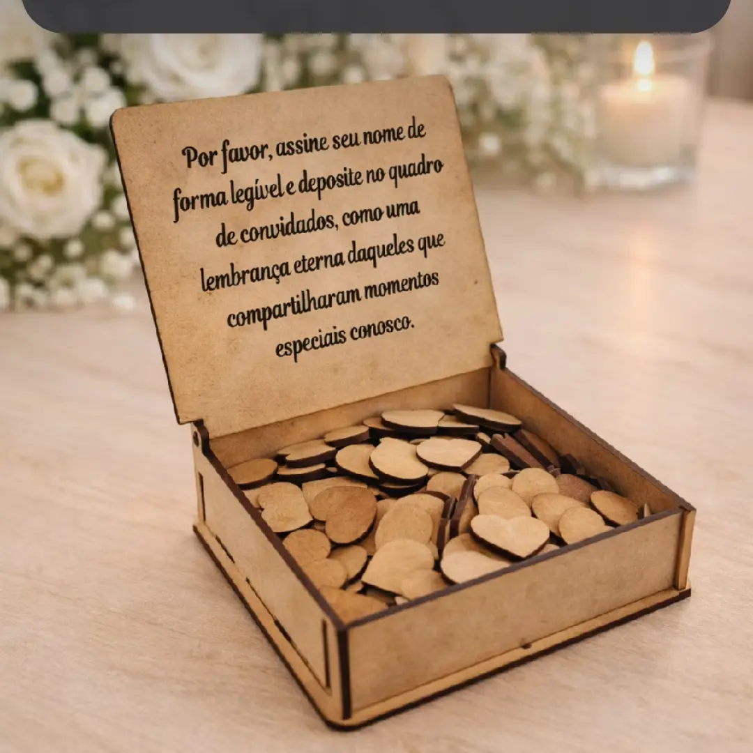 Quadro de assinaturas para casamento com corações e iniciais — foto 6
