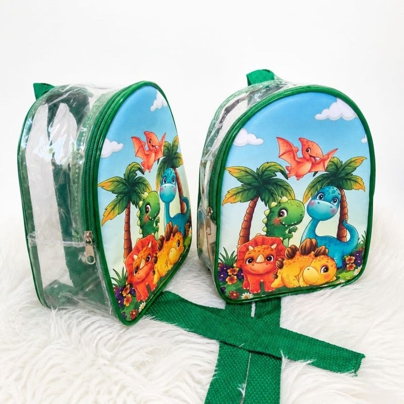Kit 6 ou 9 mochilas transparentes personalizadas para festa