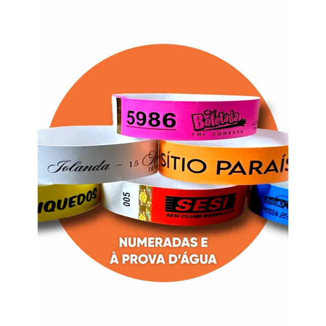 Pulseira de nylon personalizada e numerada para evento
