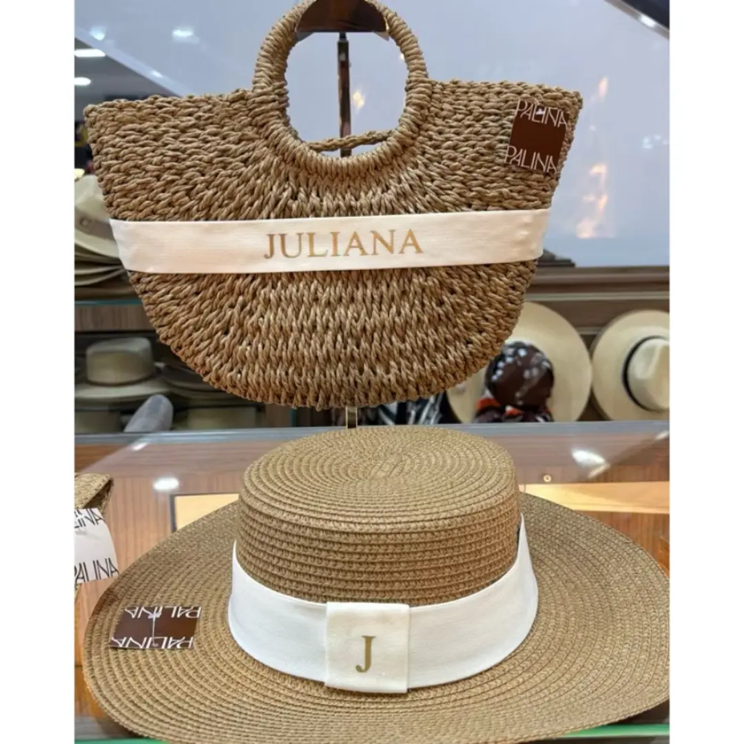 Kit bolsa + chapéu de praia personalizados com nome — foto 14