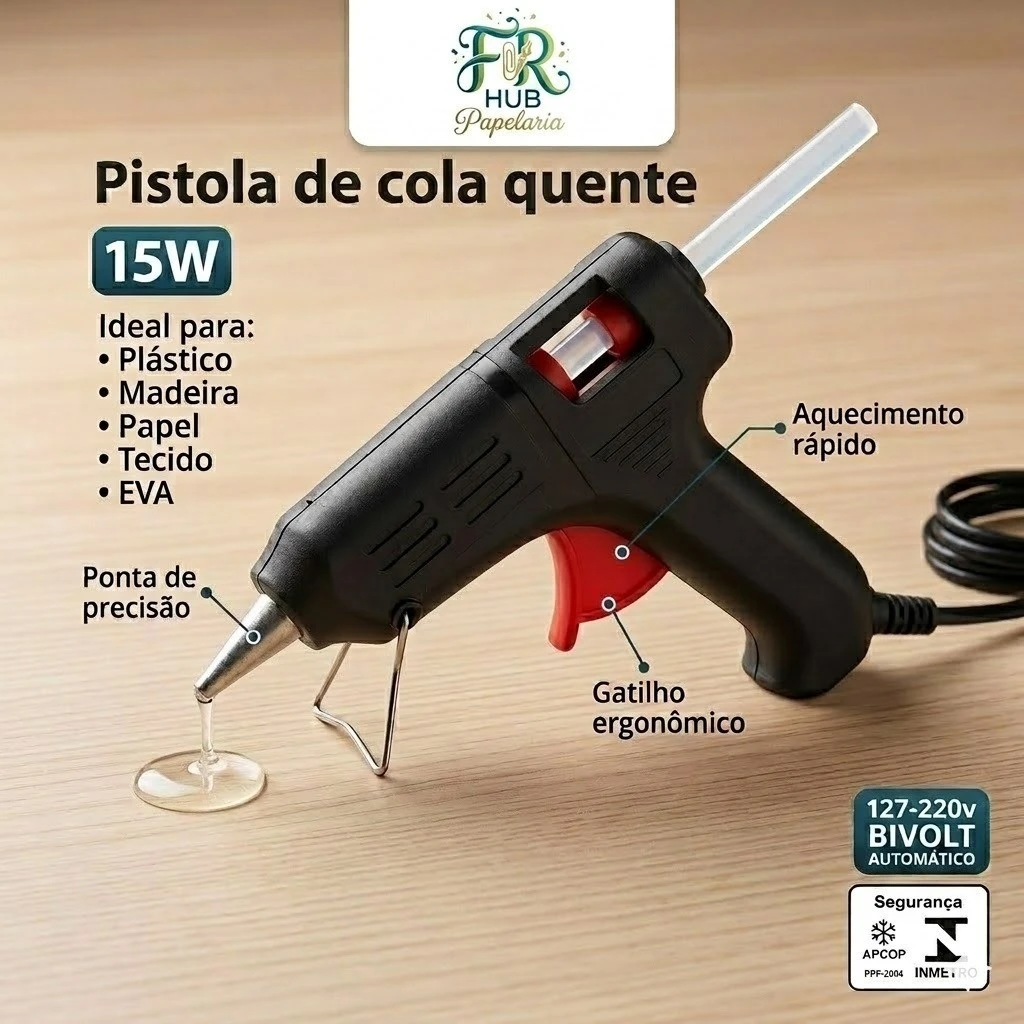 Pistola de cola quente bivolt 15 W