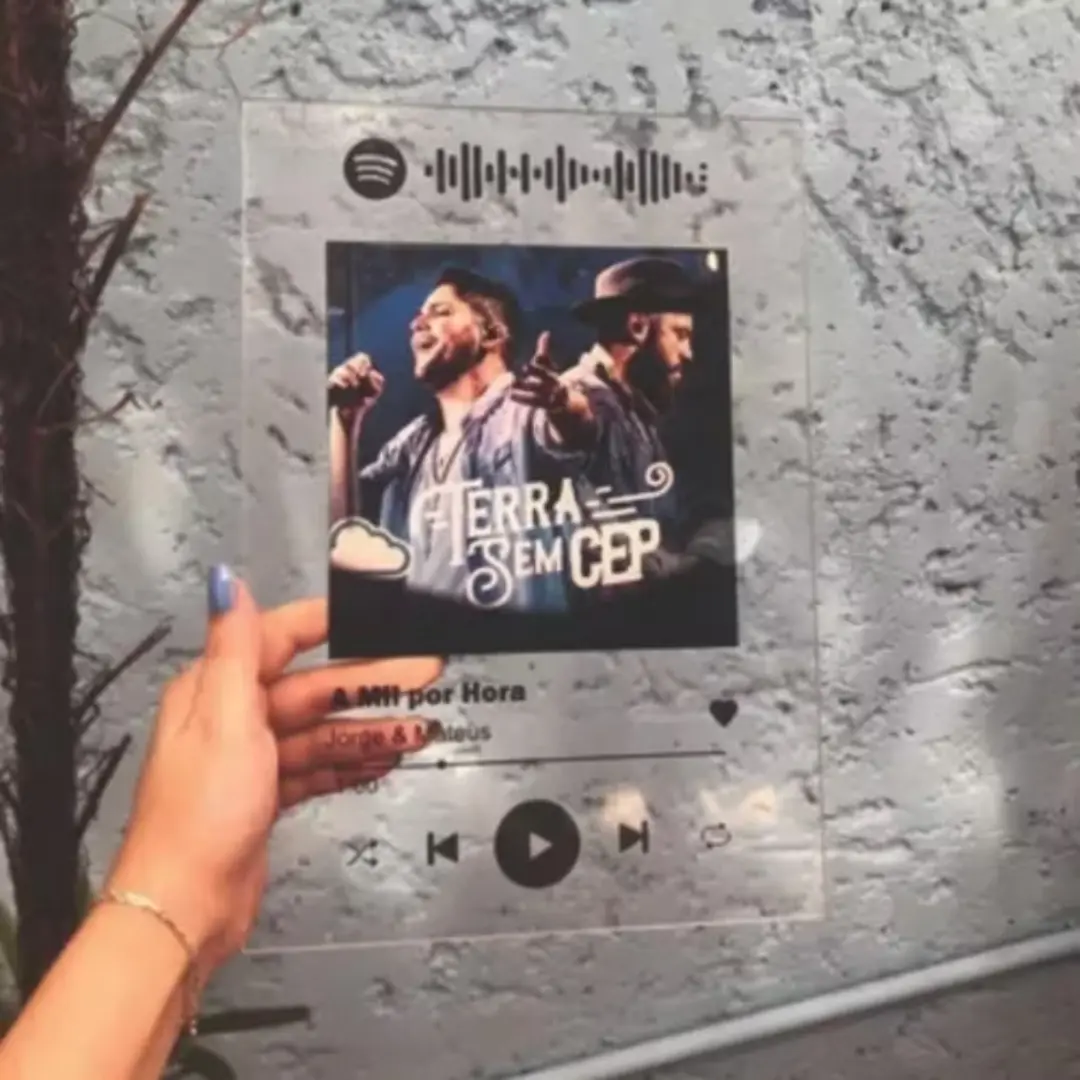 Placa Spotify personalizada com foto — acrílico — foto 7