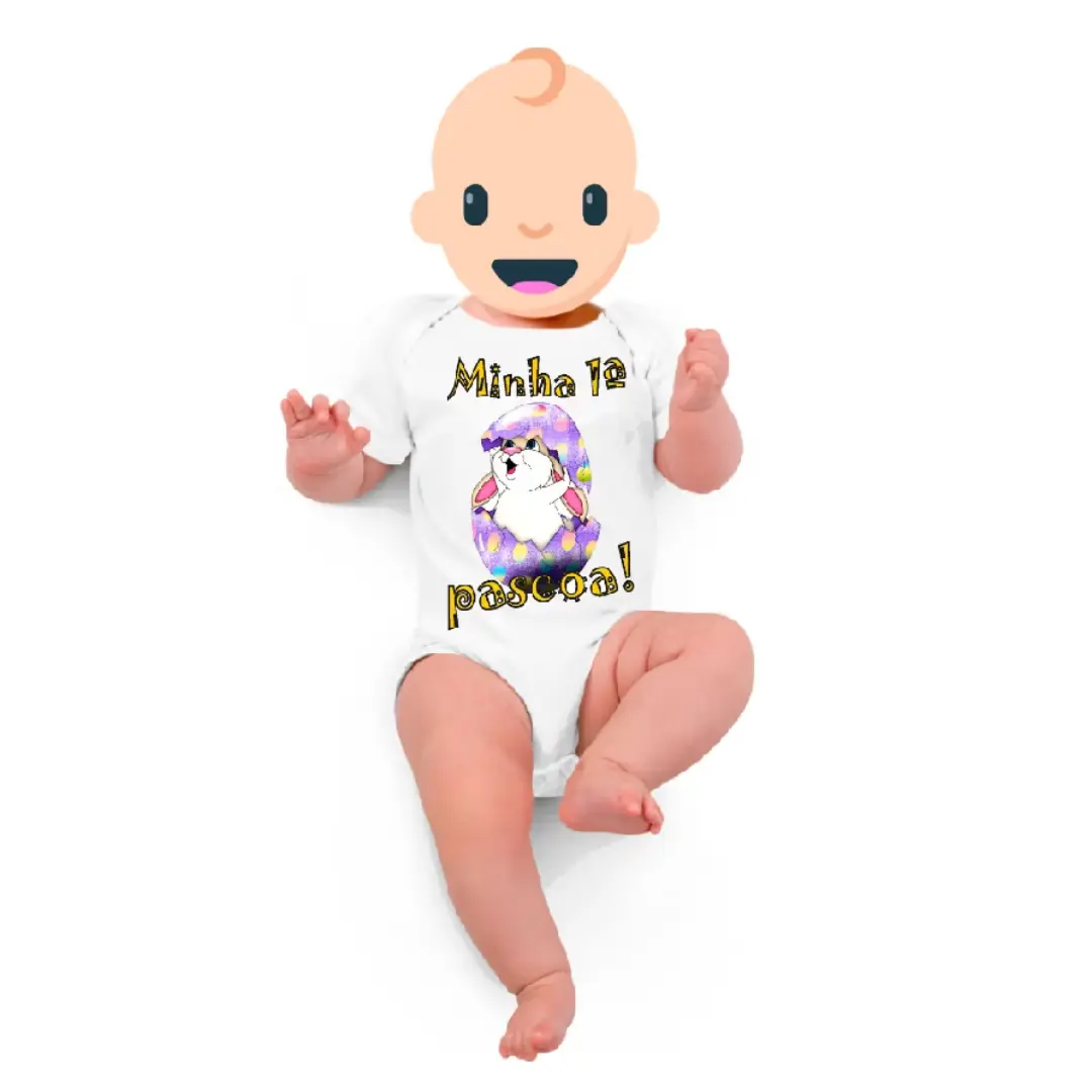 Body bebê Páscoa coelho personalizado — foto 3