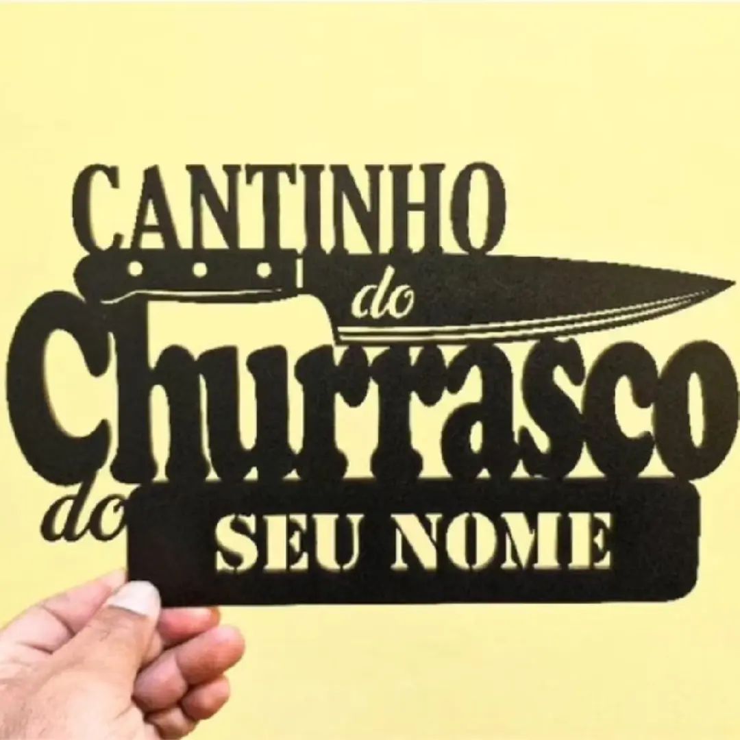 Kit cantinho do churrasco personalizado com nome — MDF — foto 2