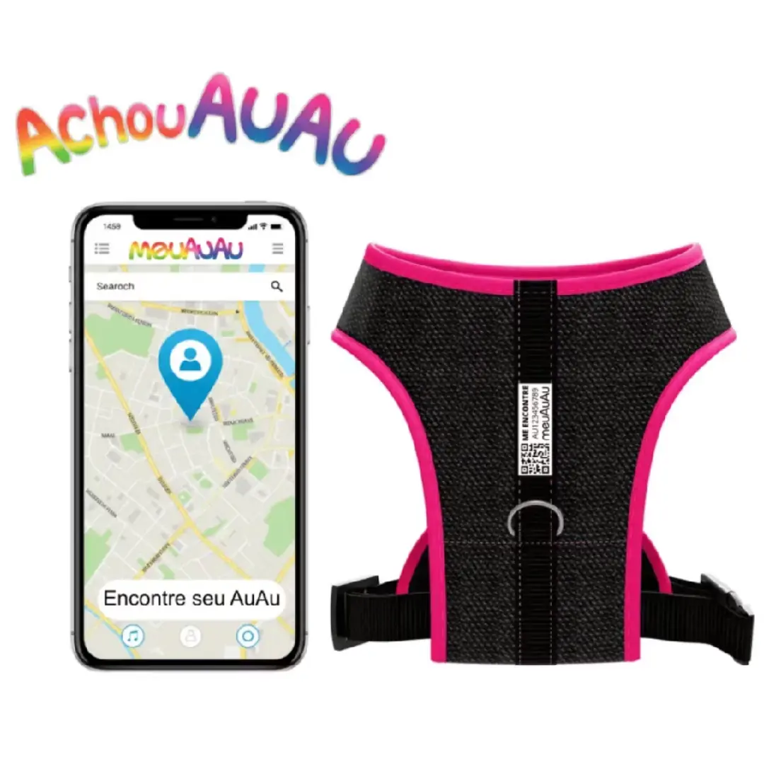 Kit 4 em 1 peitoral pet — guia, localizador e nome — foto 5