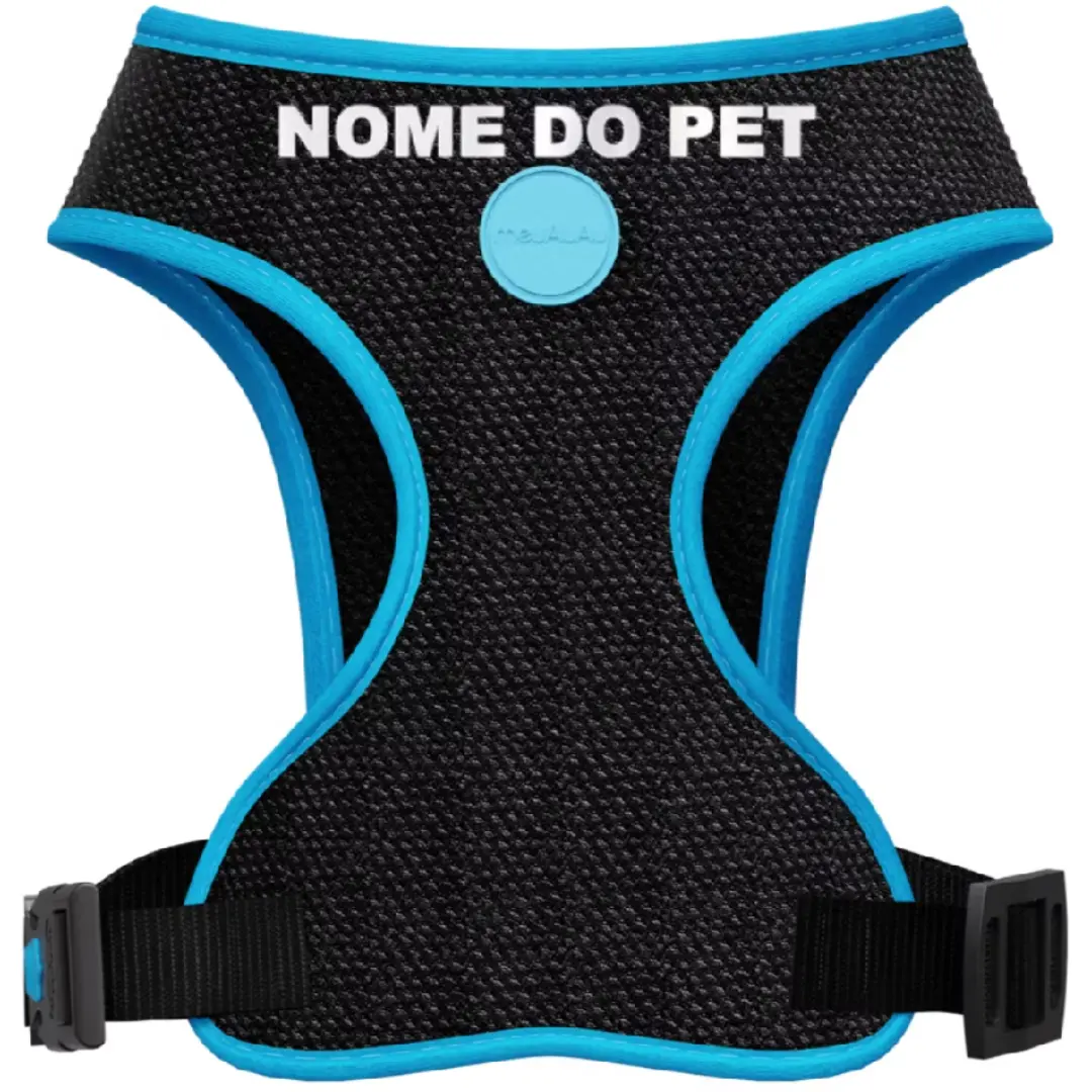 Kit 4 em 1 peitoral pet — guia, localizador e nome — foto 6