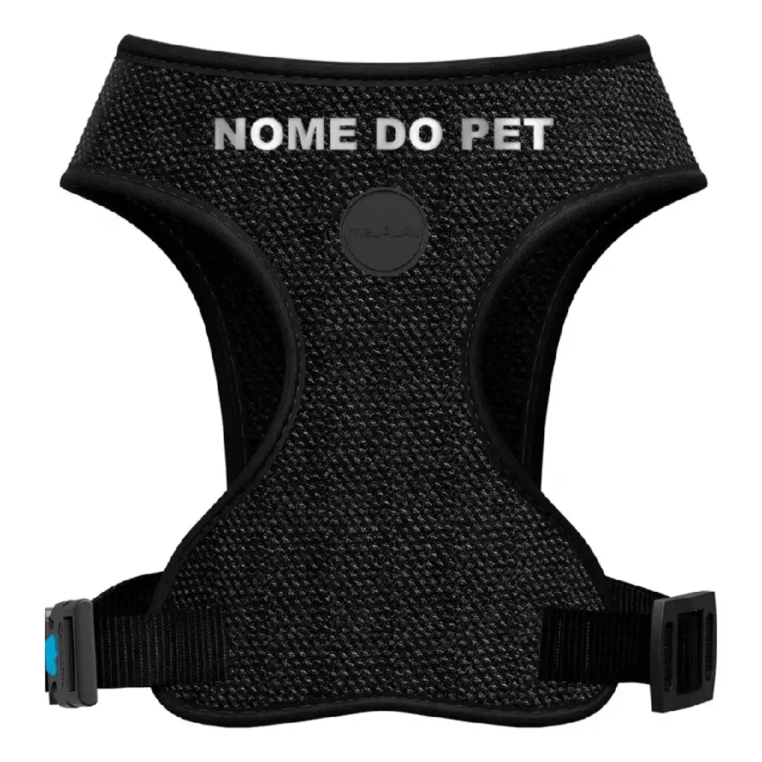 Kit 4 em 1 peitoral pet — guia, localizador e nome — foto 7