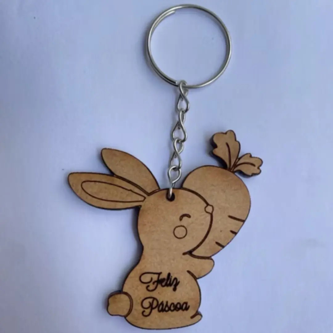 Chaveiro MDF Páscoa coelho personalizado — foto 4