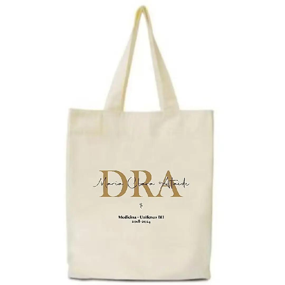 Kit 10 ecobags algodão 30×35 — transfer 14×20 (formatura) — foto 6