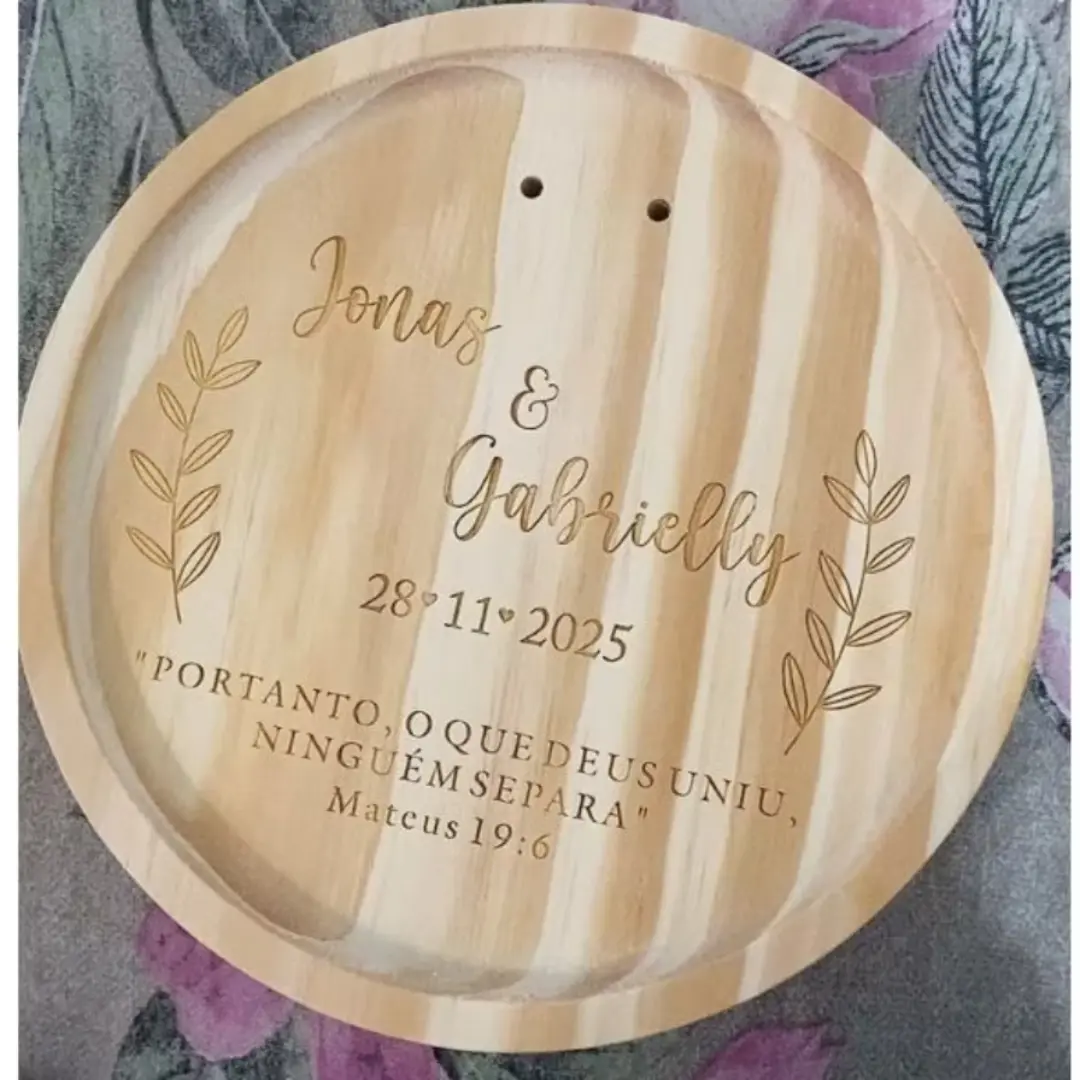 Porta-alianças pinus 18 cm redondo — gravação a laser — foto 13