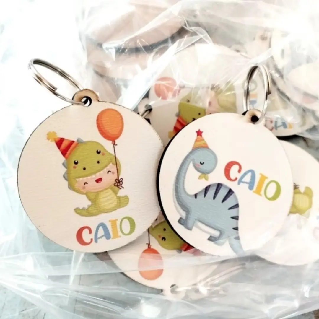 Kit 25 chaveiros dinossauro MDF personalizados — foto 5