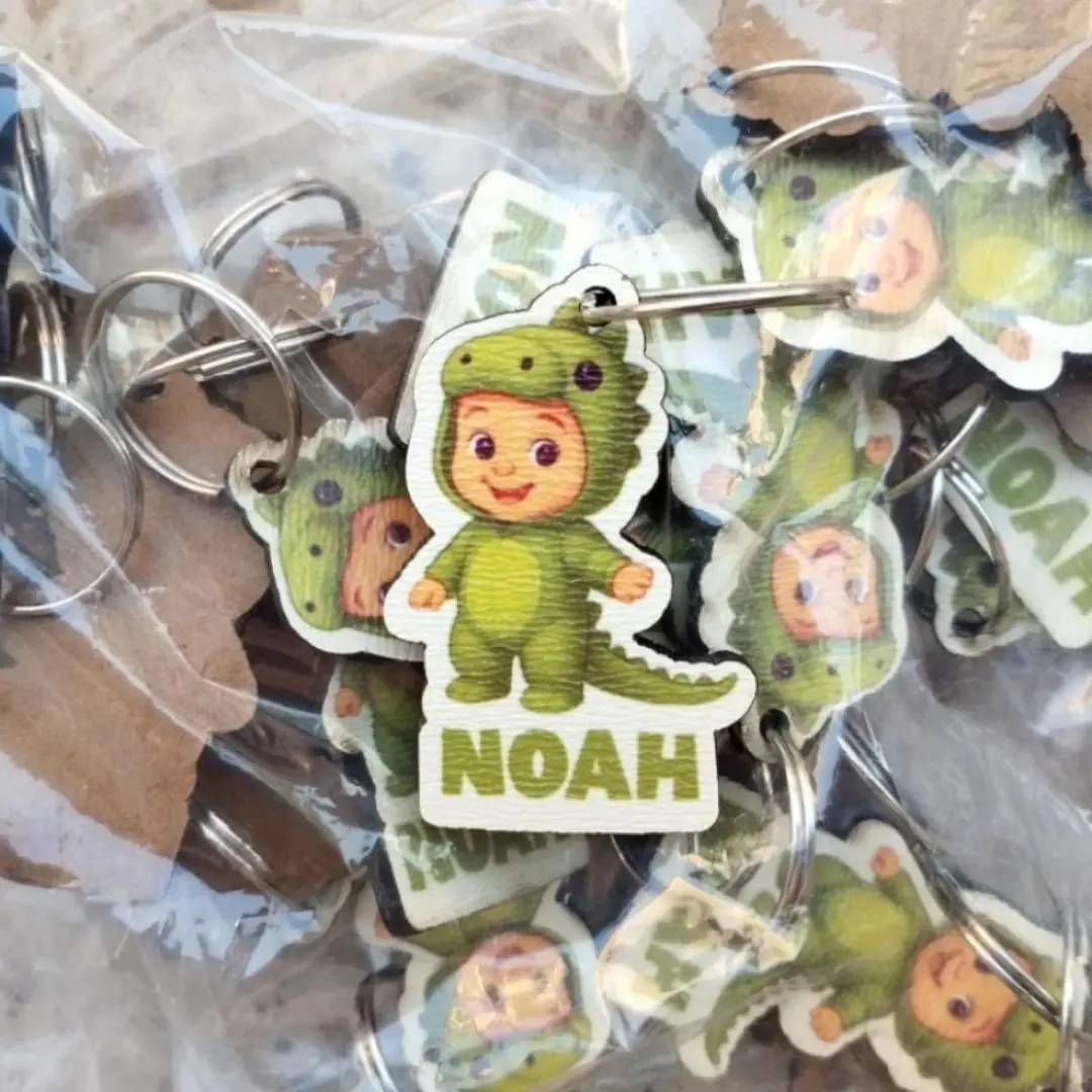 Kit 25 chaveiros dinossauro MDF personalizados — foto 8